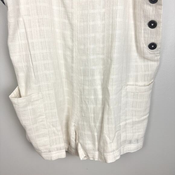 NWT L*Space Carina Cotton Woven Short Romper in Ivory Scoop Neck Size Medium - Picture 9 of 16